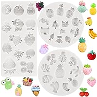 Fruit Fondant Molds Mini Strawberry Pineapple Banana Candy Chocolate Silicone Mold For Cake Decorating Cupcake Topper Gum Paste Polymer Clay Set Of 4