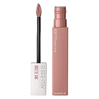 Maybelline Super Stay Matte Ink Liquid Lipstick Makeup, Long Lasting High Impact Color, Up to 16H Wear, Poet, Light Rosey Nude, 1 Count