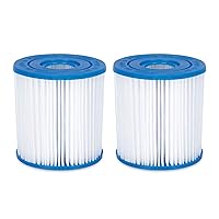 Summer Waves P57100402 Replacement Type I Swimming Pool and Hot Tub Spa Cartridge with Heavy Duty Ultimate Filtration Paper, 2 Pack