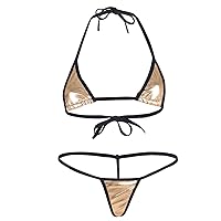YiZYiF Women's Brazilian Bikini Triangle Thongs G String Swimwear Bathing Suits