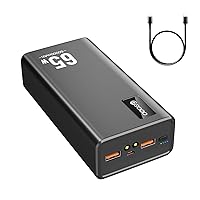 Power Bank Fast Charging 50000mAh, 65W Laptop Portable Charger USB C Compatible with MacBook Dell, PD External Battery Bank Compatible with iPhone 14/13, Cell Phone, Tablet, 3 Output &1 Input(Black)