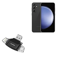 BoxWave Smart Gadget Compatible with Samsung Galaxy S23 FE - AllReader SD Card Reader, microSD Card Reader SD Compact USB - Jet Black