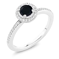 Gem Stone King 925 Sterling Silver Black Onyx Ring For Women (0.67 Cttw, Gemstone Birthstone, Available in size 5, 6, 7, 8, 9)