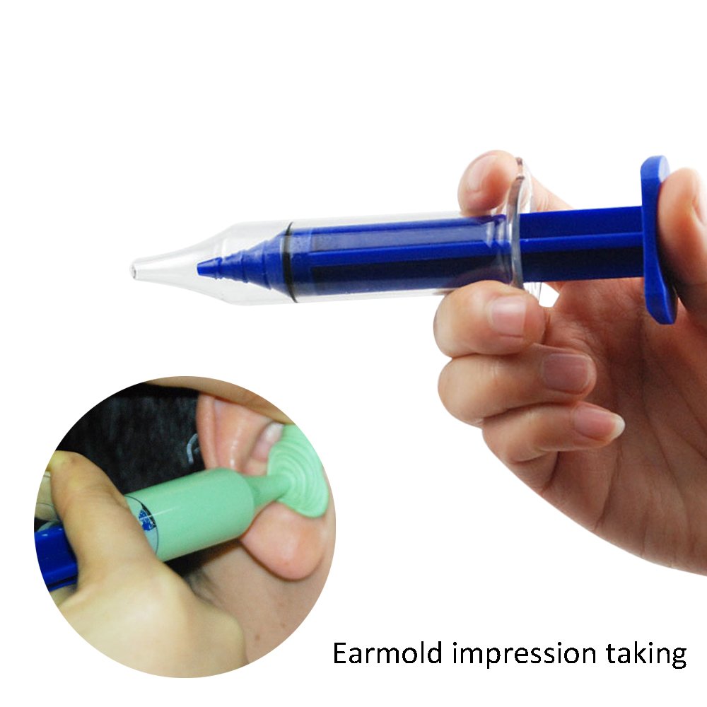 Impression Syringe Injector- Ear Mold Impression Taking for Hearing Aid Dispensers IEM DIY (Blue)
