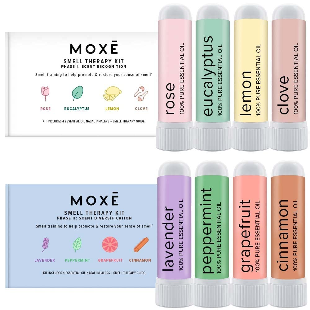 MOXĒ Smell Training Kit, Made in USA, 8 Essential Oils, Olfactory Regeneration, Helps Restore Sense of Smell, Natural Therapy for Smell Loss (Phase 1 & Phase 2 Bundle)