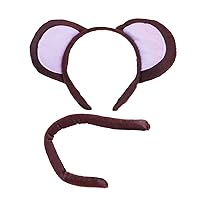 Squirrel Products Monkey Headband Ears and Tail Costume Accessory Set, One Size Fits All Ages 3+