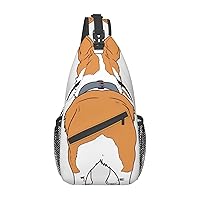 Sling Bag for Women Men Funny Corgi Butt Brown Horse riding Cross Chest Bag Diagonally Casual Fashion Travel Hiking Daypack