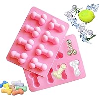 2Pcs Penis Chocolate Molds, Silicone Dick Mold, Penis Ice Cube Mold, Funny Candy Molds for Single Party Making Ice, Candy, Chocolate (Pink)