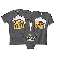Brew Dad, Brew Mom, Micro Brew | Beer Drinkers Family Matching Shirts Gift Set