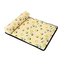 Summer Cooling Pet Mat for Dogs & Cats, Self-Recharging Ice Silk Pad, Portable & Foldable Blanket Cushion for Kennel, Sofa, Bed, Floor, Car Seats - Perfect for Small Medium Pets (Yellow, Small)