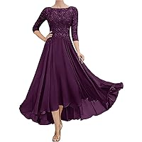 Mother of The Bride Dress for Wedding Lace Appliques Long Half Sleeve Evening Party Prom Dress for Women