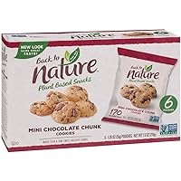 Back to Nature Chocolate Chunk Cookies - Individual Lunchbox Grab & Go Snack Bags - Dairy Free, Non-GMO, Made with Wheat Flour - 4 Boxes of 6 1.25 Ounce Pouches (24 Total Pouches)