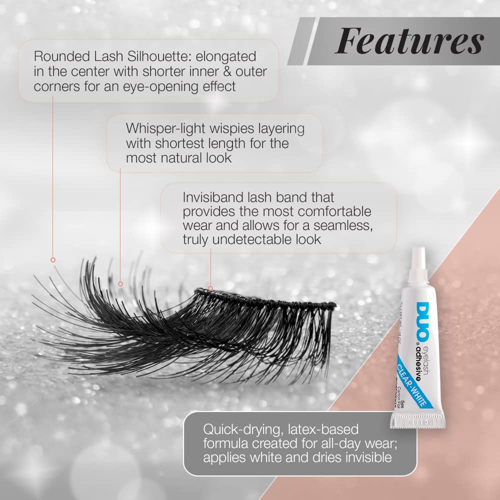 Ardell Naked Lashes 425, 2 Pairs, with DUO Clear-White Adhesive, Subtle Volume & Length