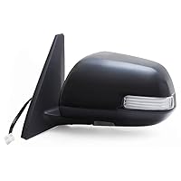 Fit System Driver Side Mirror for Toyota 4 Runner, w/Turn Signal & Puddle lamp, Black, PTM Cover, Foldaway, Heated Power