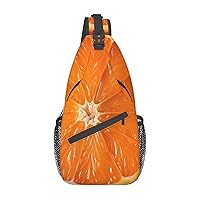 Orange Slice Cross Chest Bag Crossbody Backpack for Women Men Sling Bag Travel Hiking Daypack