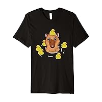 Yellow Rubber Duck Bath with Capybara Funny Capibara Capy Premium T-Shirt