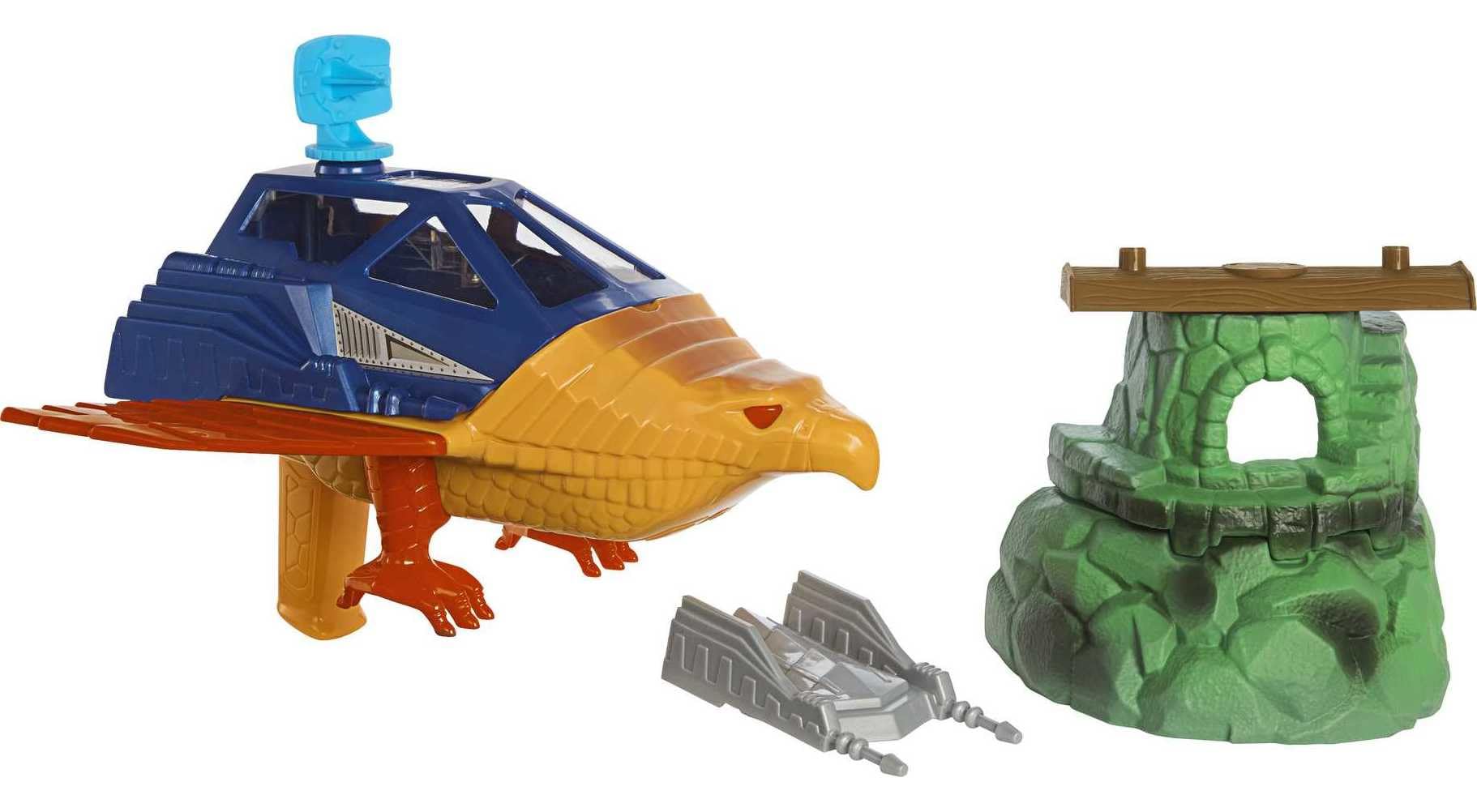 Masters of the Universe Origins Playset with Toy Plane & Accessories, Talon Fighter & Point Dread Outpost, 5.5-in Scale