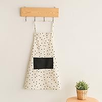 Apron,Nordic Fashion Bib Apron Coffee Shop Milk Tea Shop Work Apron Kitchen Home Simple Adult Men Women Waist Chef Apron Cotton and Linen-F 81x70cm(32x28inch)