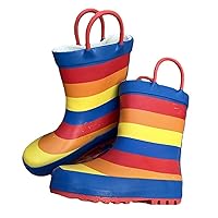 Boys Rubber Boots Warm Kids Unisex Original First Classic Rainbow Giant Glitter Boot Winter Boots for Big Boys Size 8