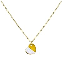 jewellerybox Gold Plated Sterling Silver Split Mother of Pearl Heart Necklace