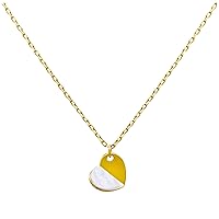 jewellerybox Gold Plated Sterling Silver Split Mother of Pearl Heart Necklace