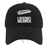 I Destroy Silence Trucker Hat Mom Hat AllBlack Womens Hats Gifts for Him Workout Cap