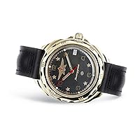 Vostok | Men’s Komandirskie Russian Air Force Commander | Military Style Mechanical Watch | Model 219452 Leather Band