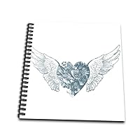 3dRose Angel Wings Heart - Mini Notepad, 4 by 4-inch (db_178839_3)