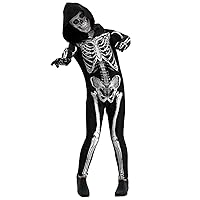 Cupohus' Unisex Jumpsuit - Scary Black and White Halloween Jumpsuit Costume compatible for cos like Skeleton