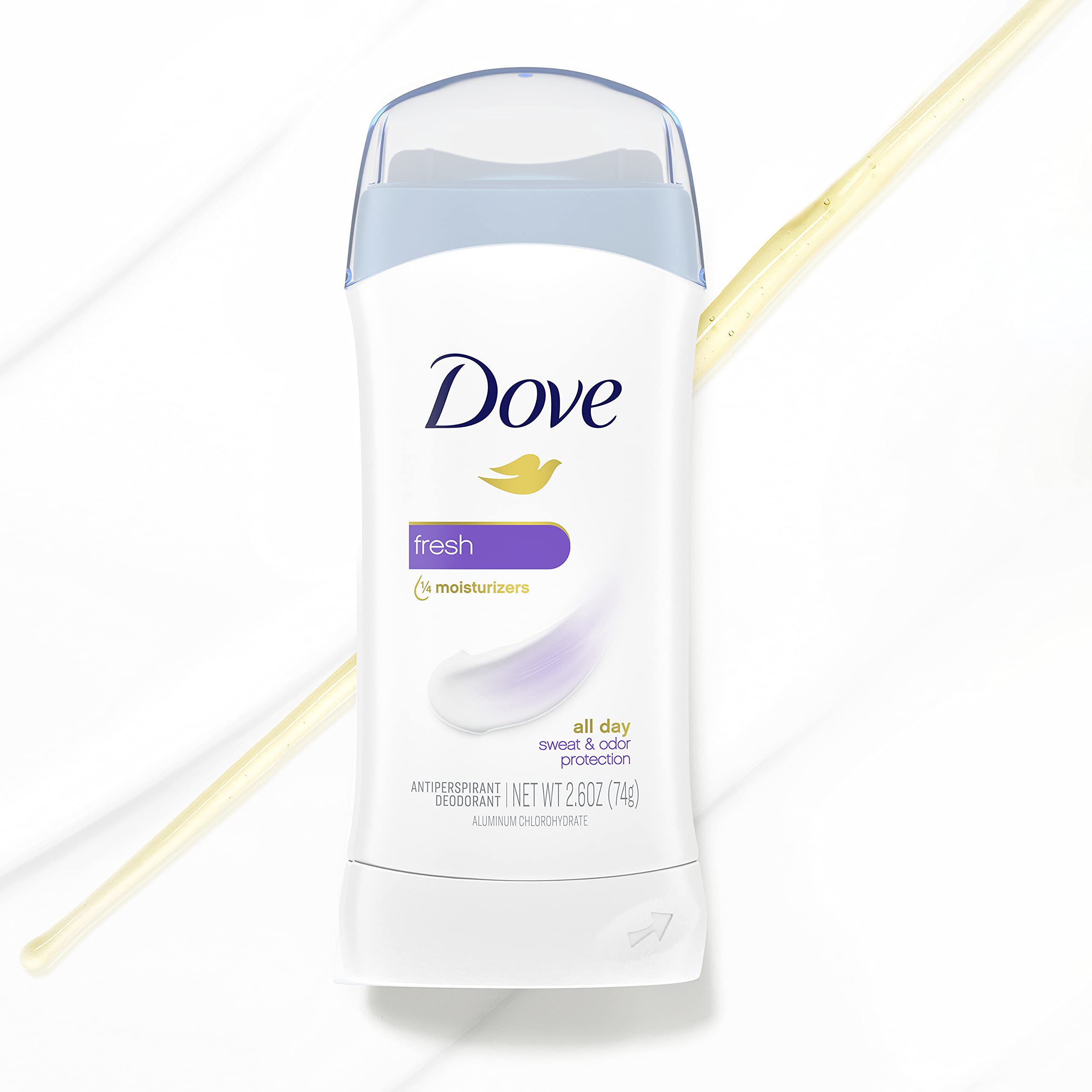 Dove Invisible Solid Antiperspirant Deodorant Stick for Women, Fresh, For All Day Underarm Sweat & Odor Protection 2.6 oz
