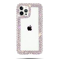 Bonitec Glitter iPhone 14 Pro Max Case, Luxury 3D Bling Sparkle for Women & Girls, Crystal Rhinestone Diamond Cover, Clear