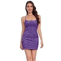 Short Sparkly Sequin Homecoming Dresses for Teens 2024 Tight Prom Cocktail Gown