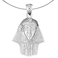 Silver King Tut Necklace | Rhodium-plated 925 Silver King Tut Pendant with 18