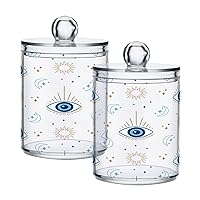 Magic Evil Eye 4PC Airtight Transparent Plastic Storage Jar, Food Storage Container Glass, Can Store Candy, Salt, Coffee Beans, With lid, Easy To Use