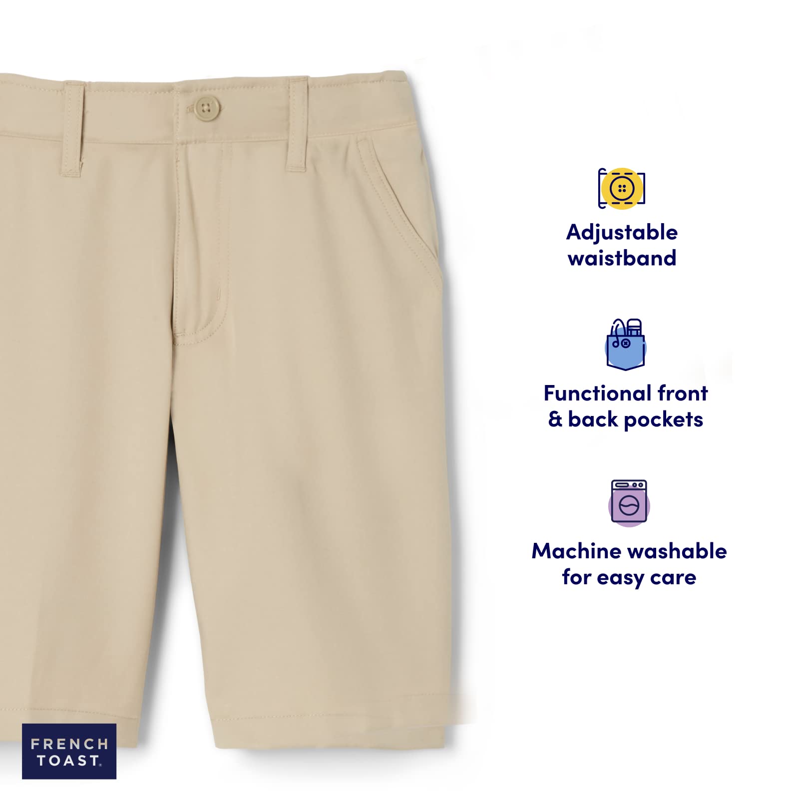 French Toast Men and Boys' Big Flat Front Performance Stretch Short
