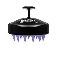 HEETA Scalp Massager Hair Growth, Scalp Scrubber with Soft Silicone Bristles for Hair Growth & Dandruff Removal, Hair Shampoo Brush for Scalp Exfoliator, Black