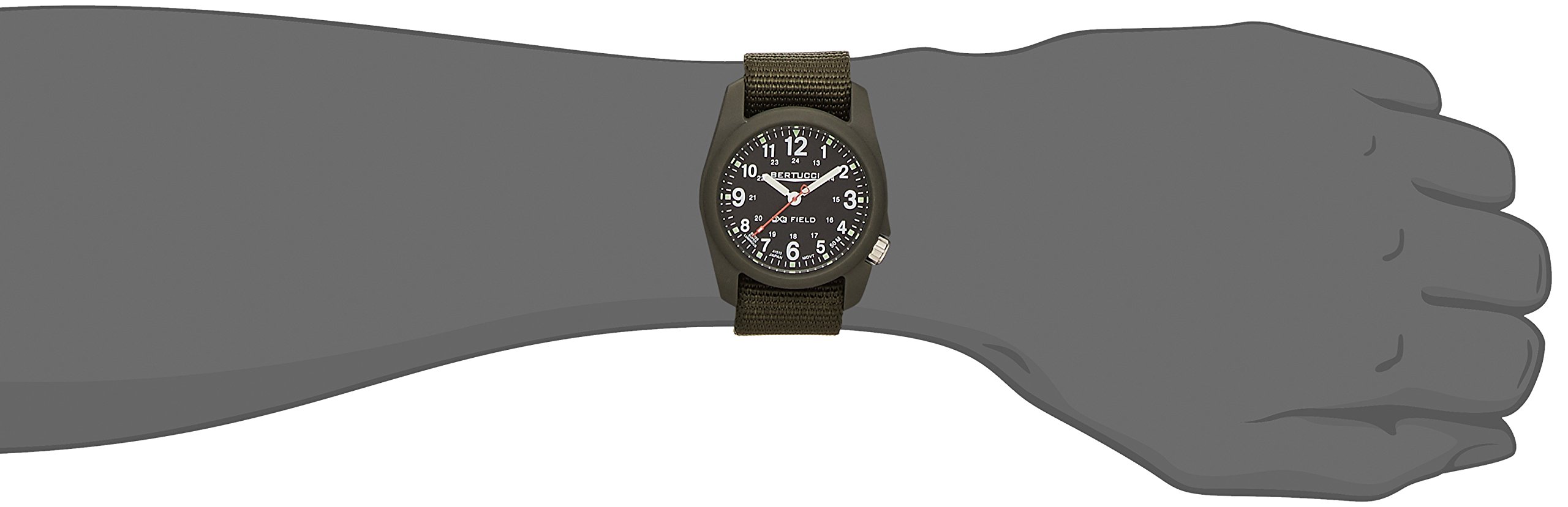 Bertucci DX3 Men’s Field Watch | Defender Olive Band | Swiss Super Luminous Technology | Innovative Design, Durable Build, Light Weight Comfort | 11026