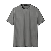 T-Shirts for Men Casual Solid Color Summer Shirts Short Sleeve Tops Basic Crewneck Fitted Sport Athletic Tee Shirts