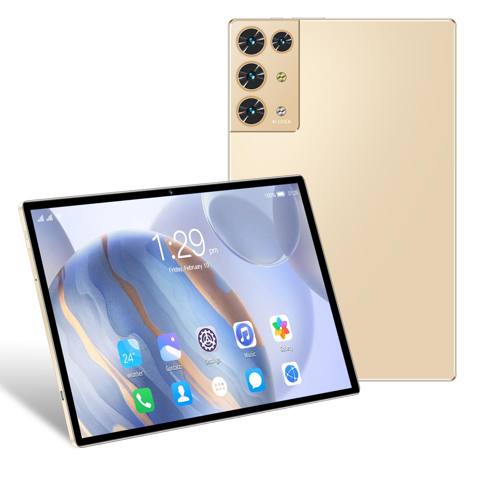 Funien Tablet 8GB+256GB 10.1-inch Screen 5G Call 10-core 128GB Expandable Memory Large Storage Capacity Large Screen BT5.0 7000mAh Battery Super Long Standby Multi-Function Network Connection