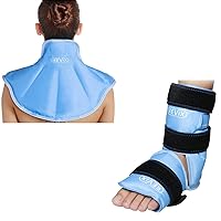 REVIX Ankle Ice Pack Wrap for Injuries Reusable and REVIX Ice Pack for Neck and Shoulders Upper Back Pain Relief