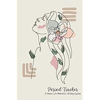 Period Tracker: 2 Years | 12 Months | 10 Day Cycles, PMS Tracker Journal, Mood Tracker, Period Flow Log, Sexual Intercourse Tracker, Discomfort Level, ... Female Illustration, Woman Illustration