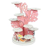 Table Tables Mermaid Themed Reusable Cake Stand: Under The Sea Party Table Decorations to Hold Cupcakes- 100% Plastic Free Making This The only ECO Choice for Your Birthday Party or Baby Shower.