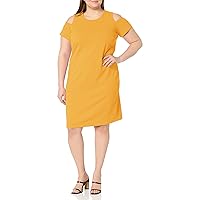 Tommy Hilfiger Women's Plus Size Cold Shoulder Dress, Sunflower