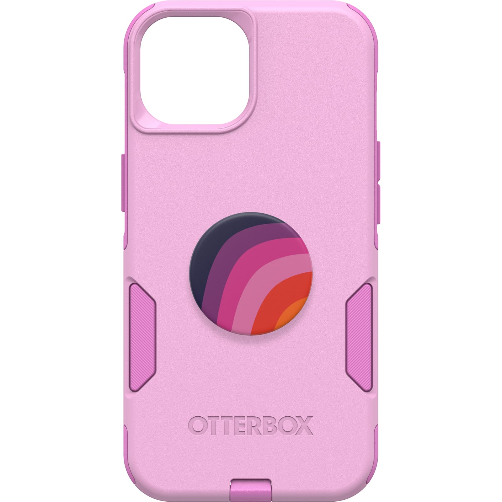 Bundle: OtterBox STRAWBERRY Commuter Series Case - (RUN WILDFLOWER) + PopSockets PopGrip - (PLUM STRIPE), slim & tough, pocket-friendly, with port protection, PopGrip included