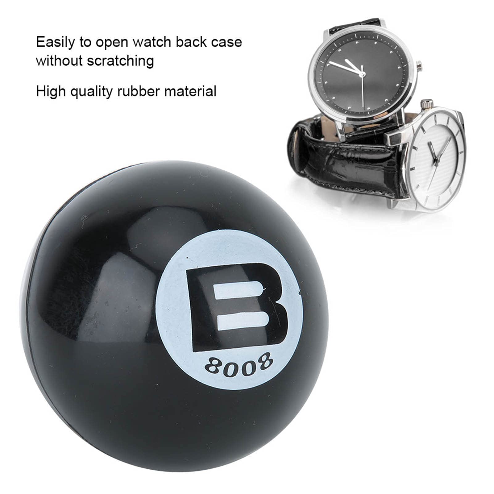 Rubber ball type watch case opener, black watch repair tool, to open the watch case easily and efficiently(Black)
