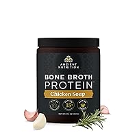 Ancient Nutrition Bone Broth Protein Powder, Chicken Soup, Grass-Fed Chicken and Beef Bone Broth Powder, 15g Protein Per Serving, Supports a Healthy Gut, 15 Servings