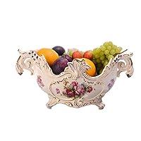 Ceramic Fruit dish ， European Fruit Plate Fruit Plate Ceramic Large Home Coffee Table Decoration High Fruit Bowl