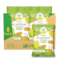 ARTISAN TROPIC Plantain Strips Sea Salt - 8 Pack, 10oz - Vegan, Paleo, Gluten Free Chips - Individual Bags Healthy Snacks for School, Gym, Kids – Whole 30 Approved Foods Baked Banana Chips