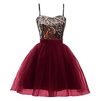 Puffy Camouflage and Tulle Homecoming Prom Dresses Wedding Guest Formal Dress