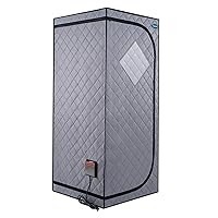 Portable Full Size Sauna Steam Tent, 1PC Polyester Personal Home Spa Box Steam Room with Infrared Panels, Foldable Chair, Reading Light, Heating Foot Pad for Relaxation Detox Therapy for Men & Women